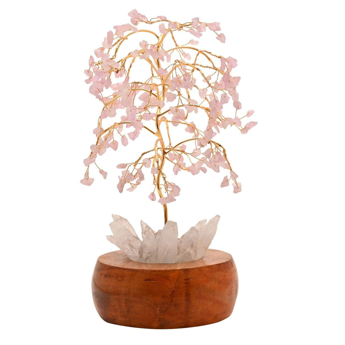 Rose Quartz LED Glow Tree Light-Up Decoration - Pink & Brown