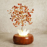 Carnelian LED Glow Tree Light-Up Decoration 25cm - Orange