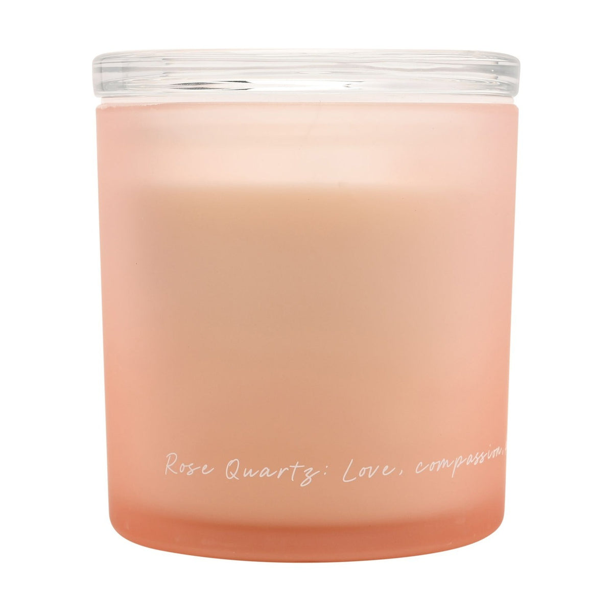 Round Rose Quartz Crystal Infused Scented Candle 380g - Pink