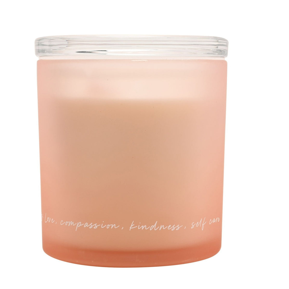 Round Rose Quartz Crystal Infused Scented Candle 380g - Pink