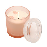 Round Rose Quartz Crystal Infused Scented Candle 380g - Pink