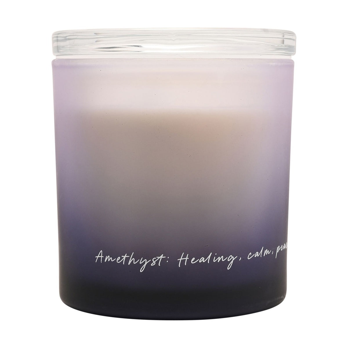 Amethyst Crystal Infused Lidded Scented Candle 380g - Purple