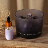 Amethyst Crystal Bowl Diffuser with Oil - Purple & Black