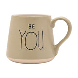 Be You Slogan Tapered Earthenware Mug - Sage & White