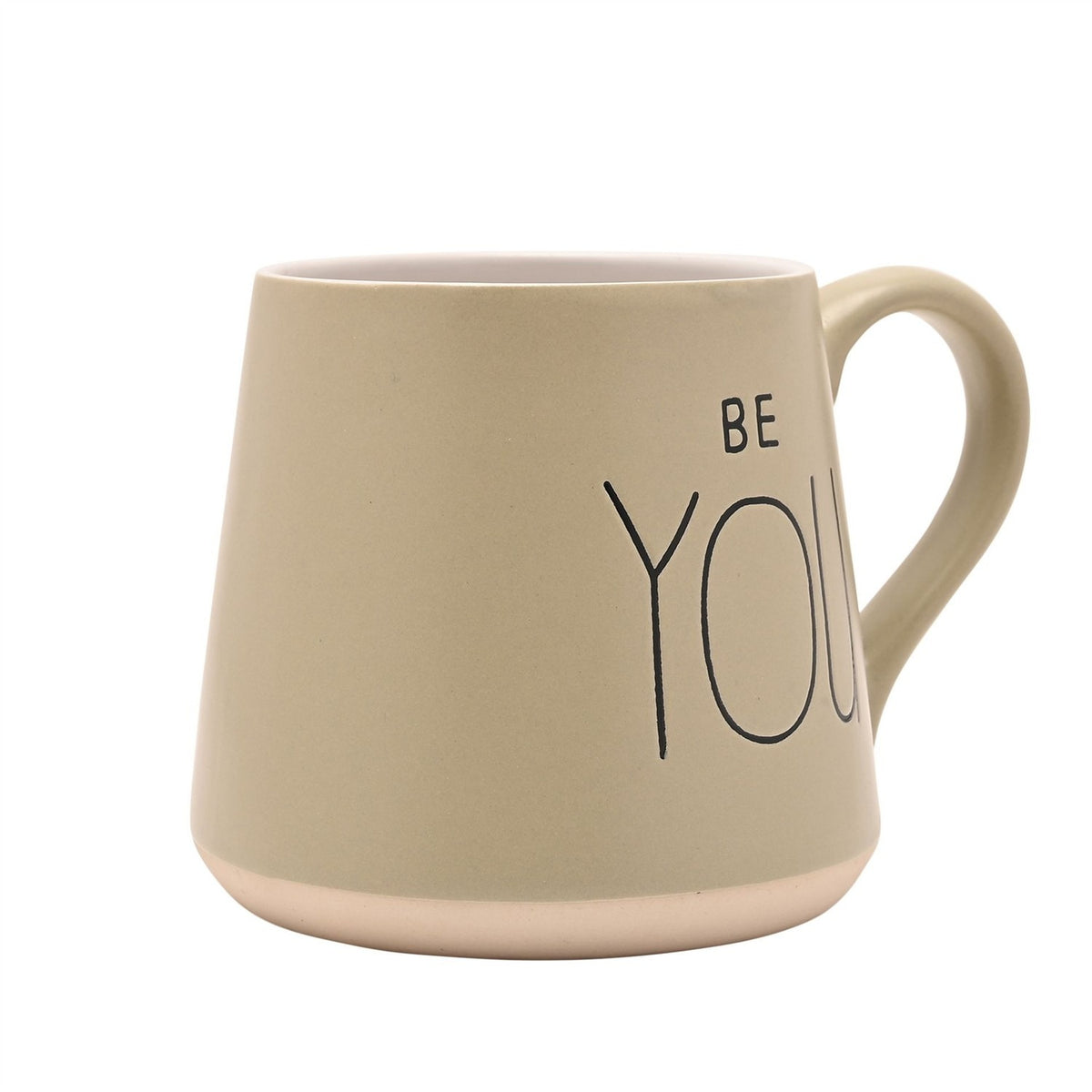 Be You Slogan Tapered Earthenware Mug - Sage & White