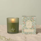 Zest & Bloom Matt Scented Candle with Floral Sprig - Green