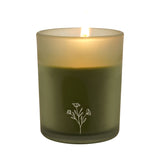 Zest & Bloom Matt Scented Candle with Floral Sprig - Green