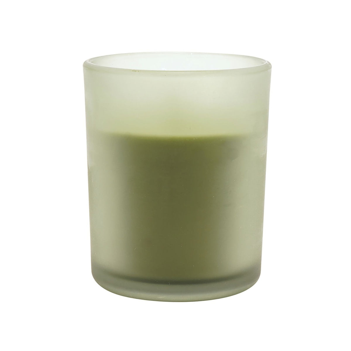Zest & Bloom Matt Scented Candle with Floral Sprig - Green