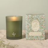 Zest & Bloom Matt Scented Candle with Floral Sprig - Green