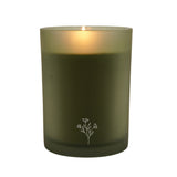 Zest & Bloom Matt Scented Candle with Floral Sprig - Green