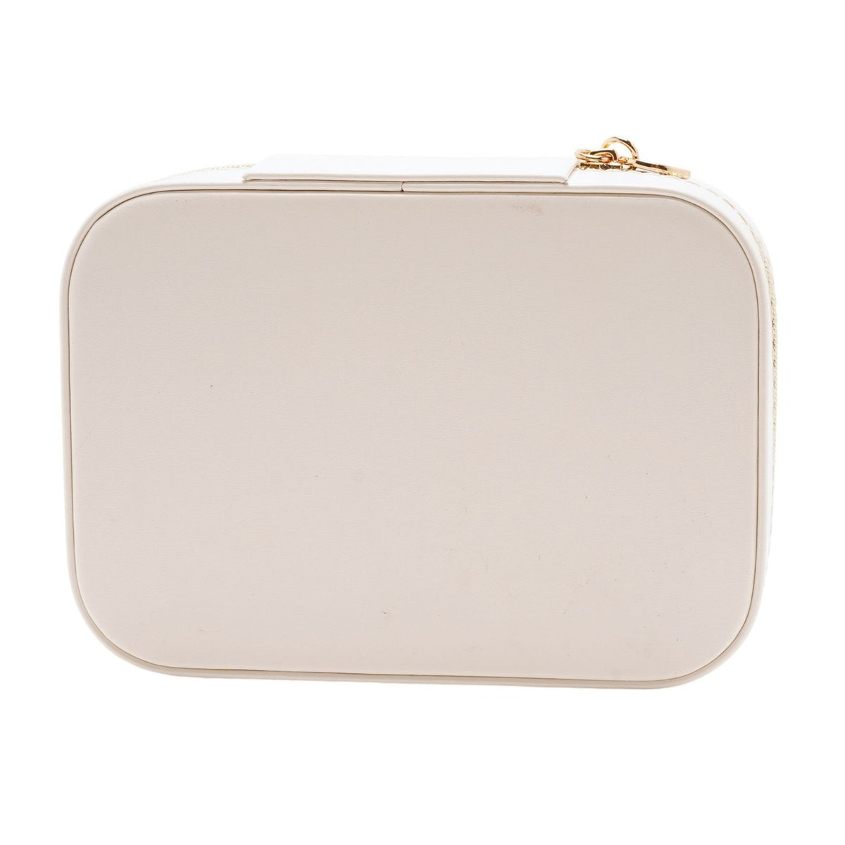 Floral Lined Zip Jewellery Box with Dividers - White & Blue