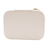 Floral Lined Zip Jewellery Box with Dividers - White & Blue