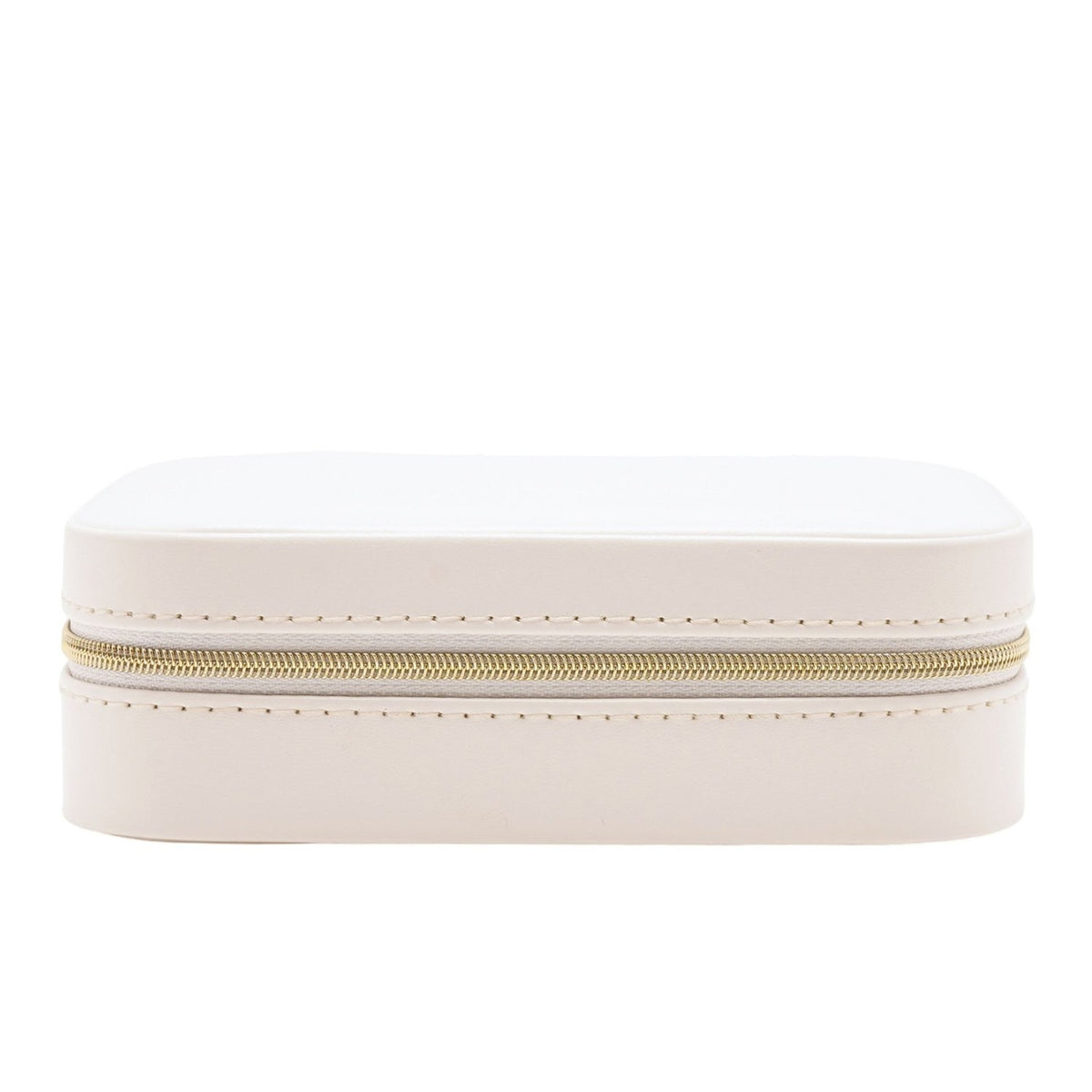 Floral Lined Zip Jewellery Box with Dividers - White & Blue