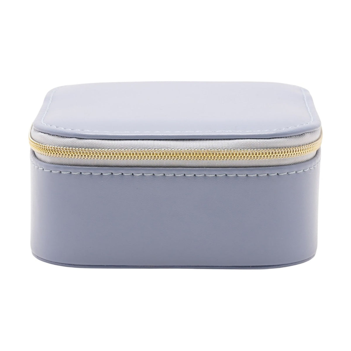 Floral Lined Zip Jewellery Box with Compartments - Blue