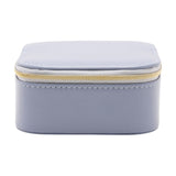 Floral Lined Zip Jewellery Box with Compartments - Blue