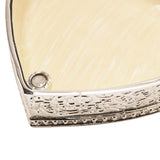 Heart Crystals Trinket Box with Hinged Lid - Silver & Cream