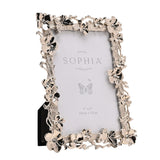 Floral Butterfly Nickel Plated Photo Frame 6 x 4in - Silver