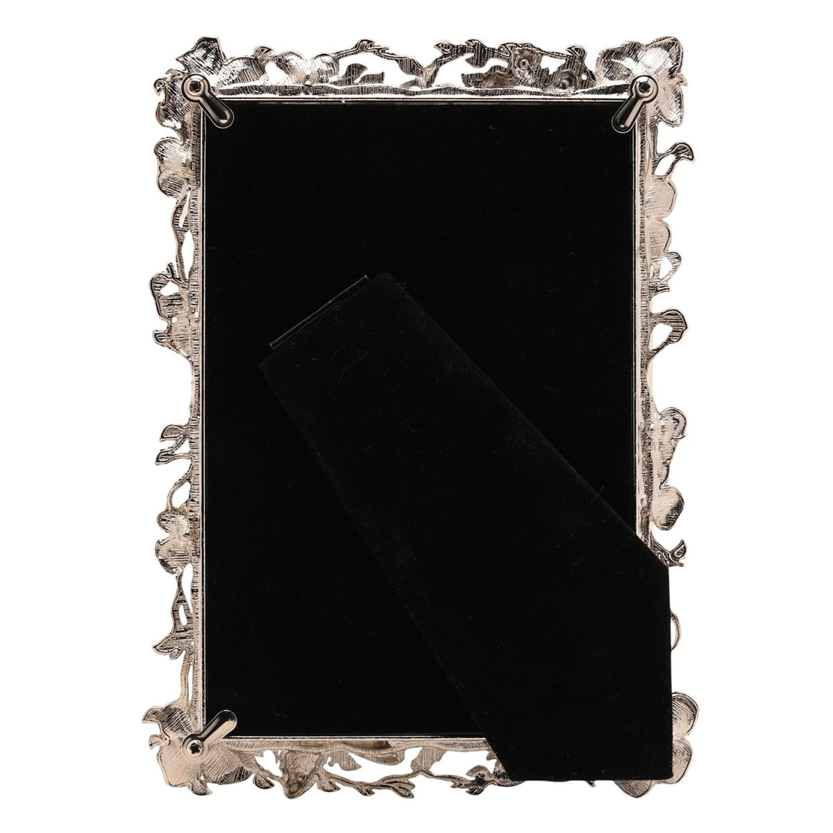 Floral Butterfly Nickel Plated Photo Frame 6 x 4in - Silver