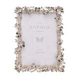 Floral Butterfly Nickel Plated Photo Frame 7 x 5in - Silver