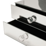 Mirrored Glass Trinket Box with Jewellery Drawers - Silver