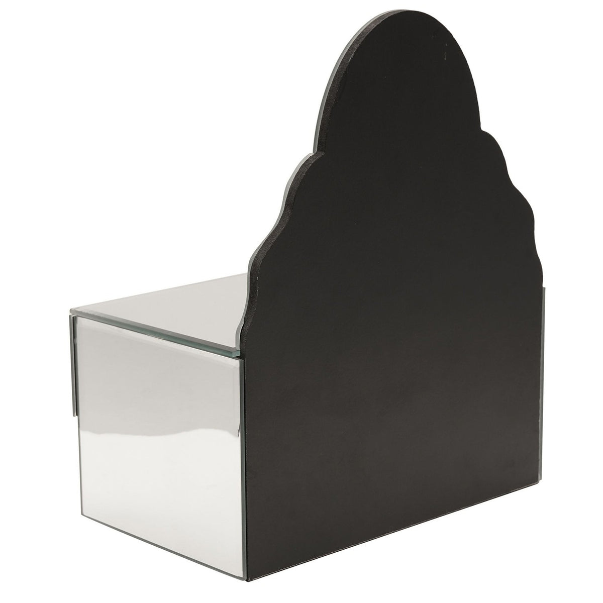 Mirrored Glass Trinket Box with Jewellery Drawers - Silver