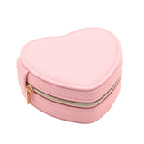 Heart Plastic Jewellery Box with Ring Roll - Pink & Cream