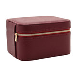 Zipped Plastic Jewellery Box with Watch Compartment - Red