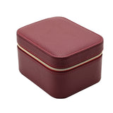 Zipped Plastic Jewellery Box with Watch Compartment - Red