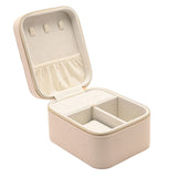 Zipped Plastic Jewellery Box with Watch Compartment - Cream