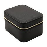 Zip Plastic Jewellery Box with Watch Section - Black & Cream