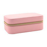 Zip Around Plastic Jewellery Box with Mirror Medium - Pink