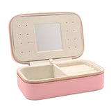 Zip Around Plastic Jewellery Box with Mirror Medium - Pink