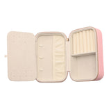 Zip Around Plastic Jewellery Box with Mirror Medium - Pink