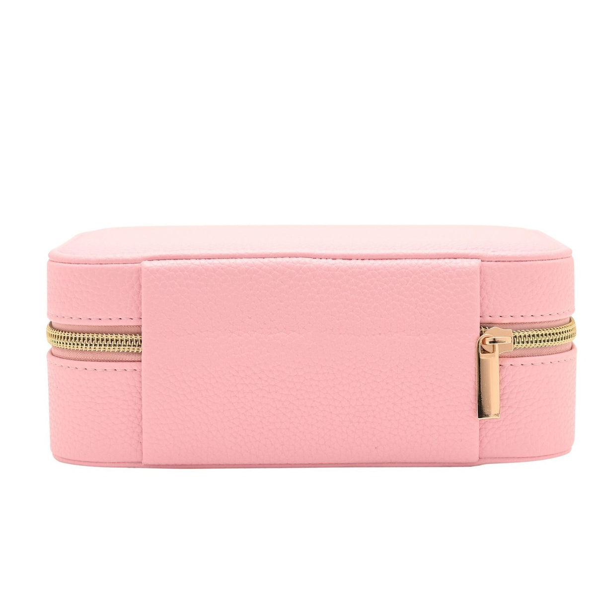 Zip Around Plastic Jewellery Box with Mirror Medium - Pink