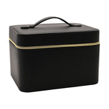Large Plastic Jewellery Box with Mirror - Black & Cream