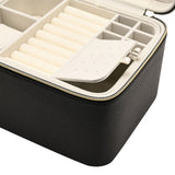 Large Plastic Jewellery Box with Mirror - Black & Cream