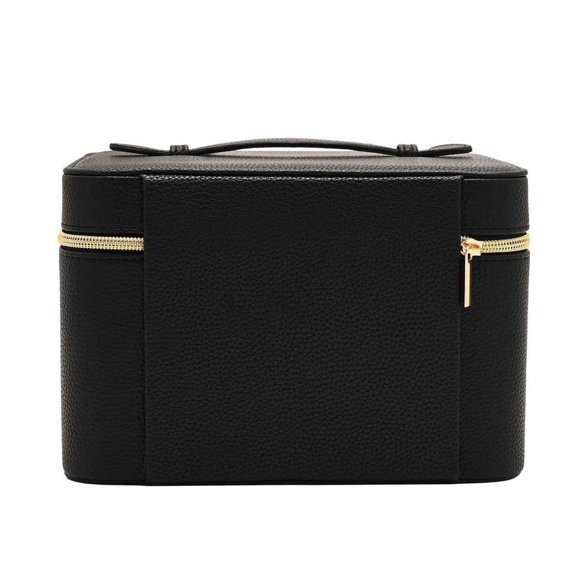 Large Plastic Jewellery Box with Mirror - Black & Cream