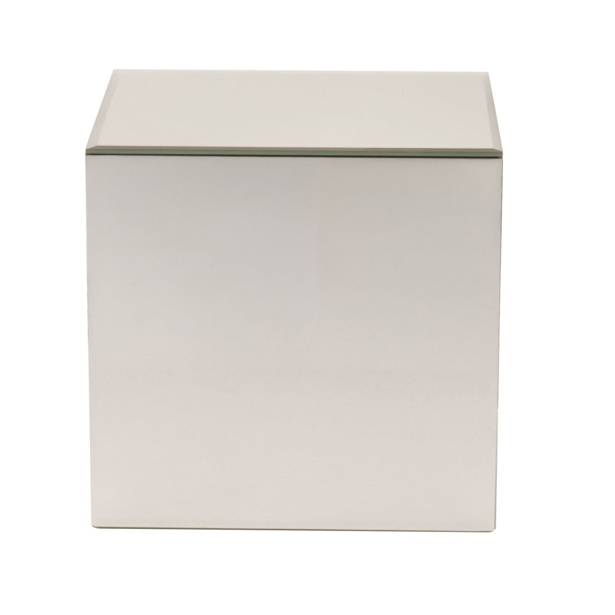 Bevelled Square 3 Drawer Mirror Glass Jewellery Box - Silver