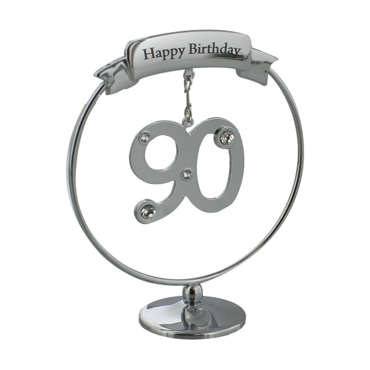 Happy Birthday 90 Freestanding Mobile Decoration - Silver