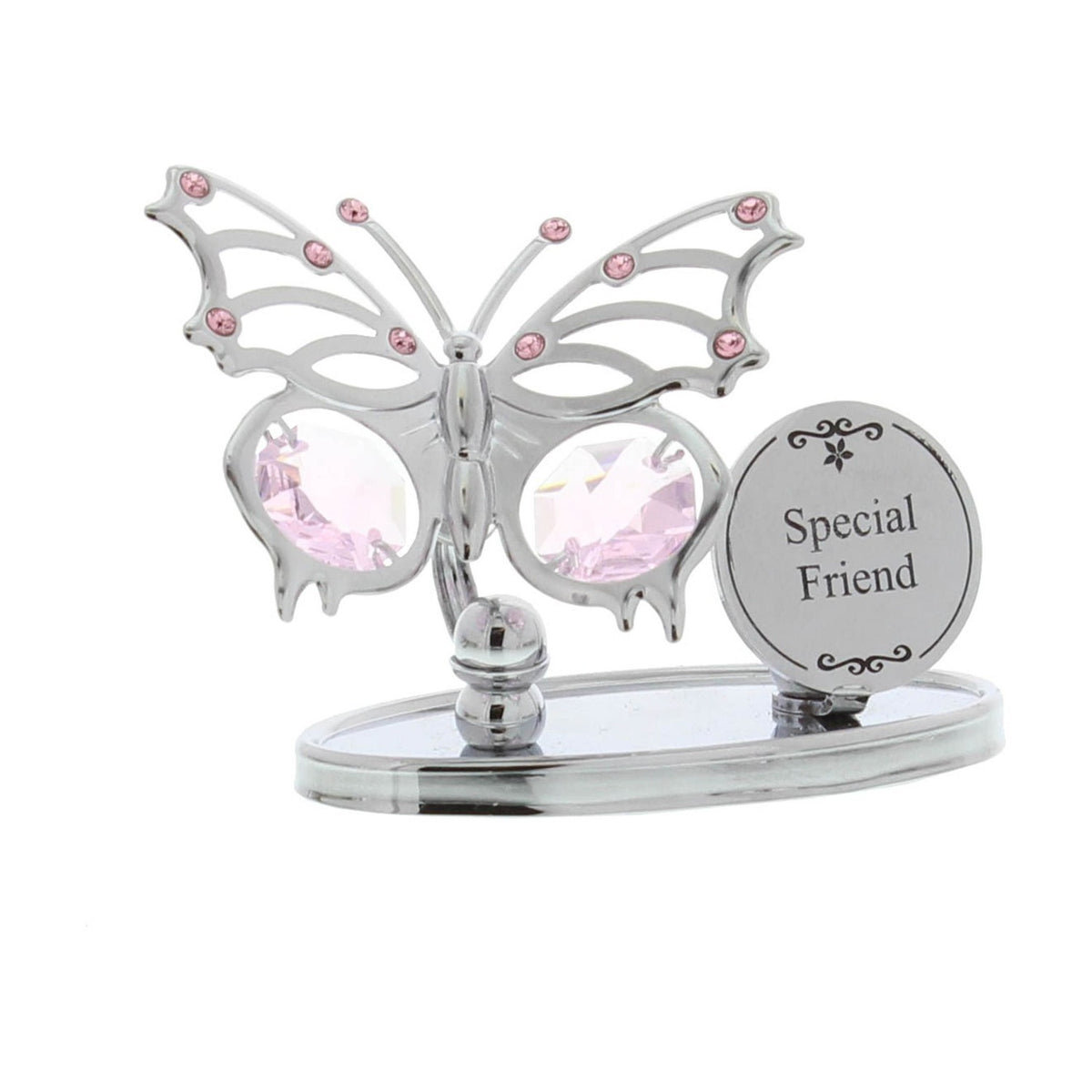 Special Friend Chrome Plated Butterfly Plaque - Silver