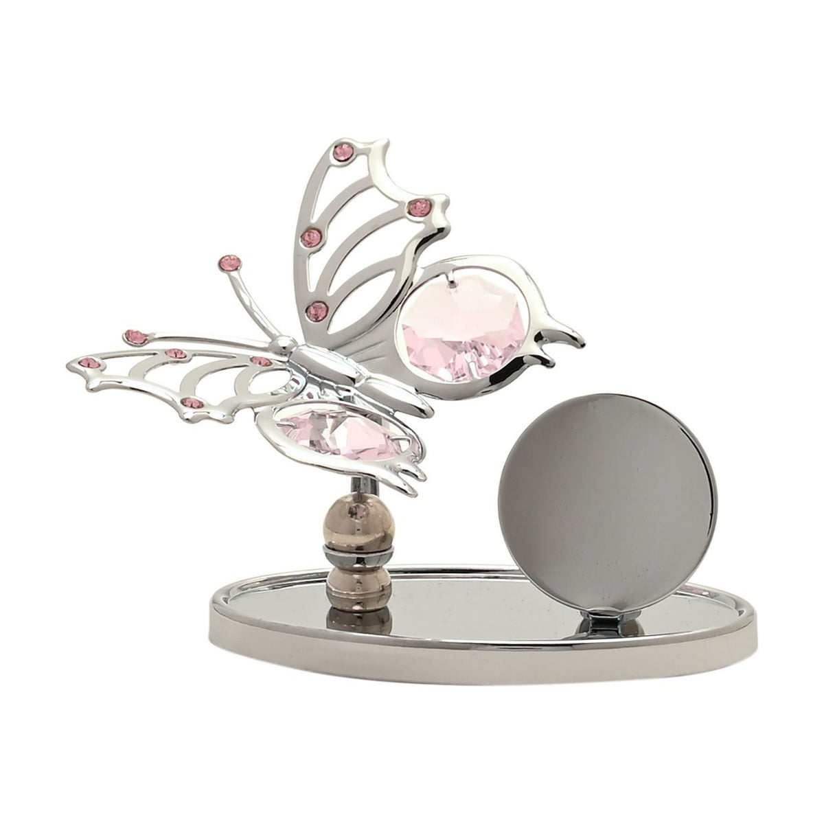 Butterfly Chrome Plated Plaque with Plain Disc - Silver