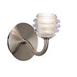 Sphere 1 Light Wall Light With Switch - Satin Nickel