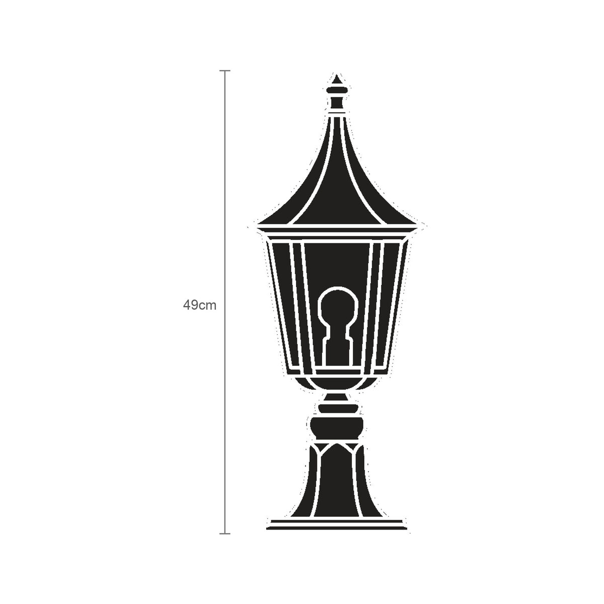Spire Cast Aluminium Outdoor Bollard Light - 49cm