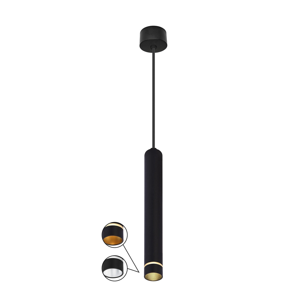 Split 6.5cm 1 Light Pendant Light - Black