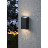 Spongano LED 2 Light Outdoor Wall Light 12cm - Black