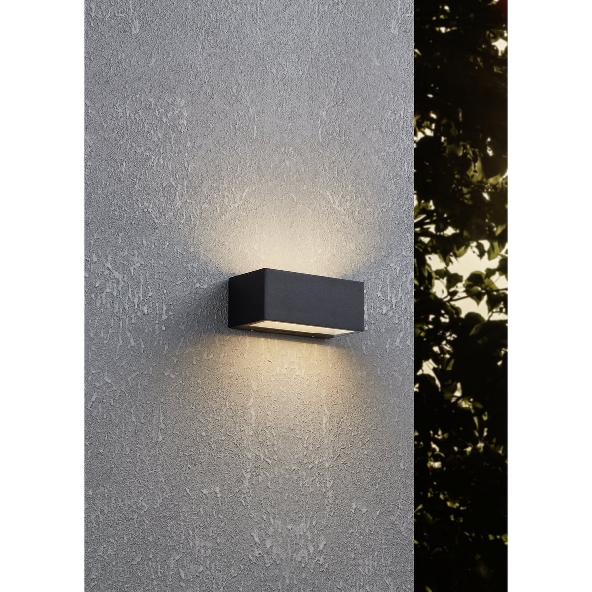 Spongano LED 2 Light Outdoor Wall Light 18.5cm - Black