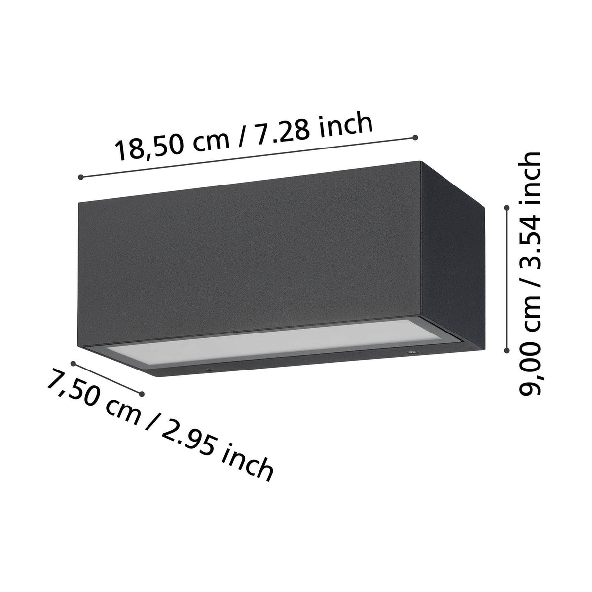 Spongano LED 2 Light Outdoor Wall Light 18.5cm - Black