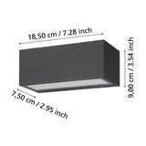 Spongano LED 2 Light Outdoor Wall Light 18.5cm - Black