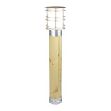 Stockholm Large Bollard Natural Wood & Galvanised - Galvanised