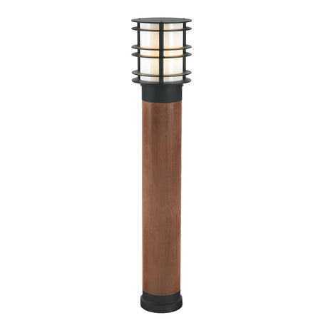 Stockholm Large Bollard Stained Wood & Black - Black